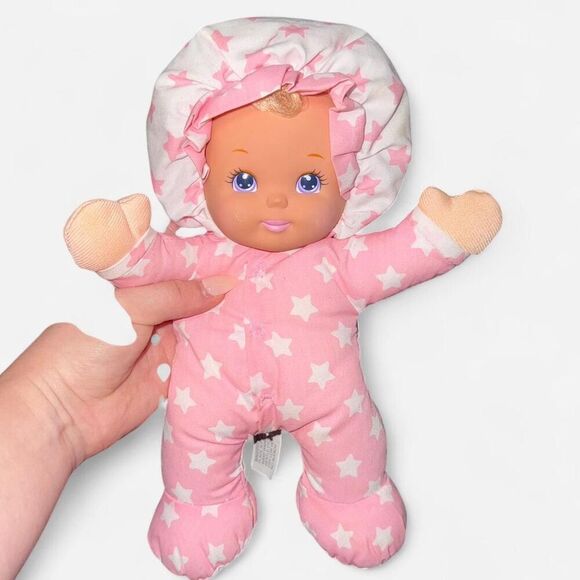 Vintage Rare 1990s Mattel "Lovable Babies"doll in Pink and White Stars - Picture 2 of 6